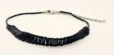 C001 Hecho a Mano Negro Vidrio Semilla Cuentas Color Fiesta Estilo Moda Gargantilla Collar Foto 1 de 4