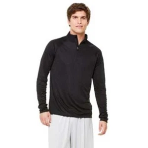 All Sport leichter Pullover mit viertelhaltigem Reißverschluss, schwarz, 2X - Bild 1 von 3
