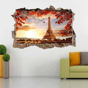 París Otoño Torre Eiffel 3D Smashed Pegatina de Pared Calcomanía Decoración A... - Imagen 1 de 1