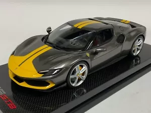 1/18 MR Collection Ferrari 296 GTB Grigio Ferro Asseto Fiornao carbon FE035B - Picture 1 of 9