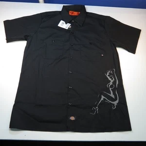 NEW NWT DICKIES SEXY PIN UP GIRL TATTOO RACING ROCKABILLY WORK SHIRT Sz Mens L - Picture 1 of 3