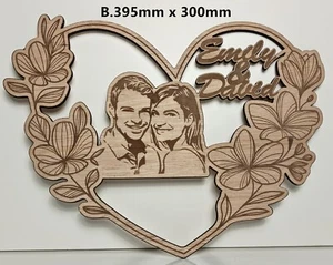personalised laser cut wood plaque wall door sign photo name word number letter - Picture 1 of 63