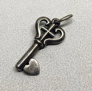 JAMES AVERY Sterling Silver KEY OF FAITH Christian 1 3/8" Pendant - RETIRED! - Picture 1 of 1