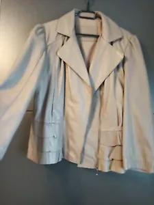 Tolle Echtleder Jacke beige braun Julie Guerlande Schößchen Gr. 44 Sheep nappa - Bild 1 von 16