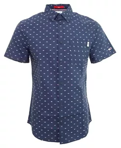 Tommy Vaqueros Camisa de Manga Corta Slim Fit Azul Marino Dobby Hombre DM10162 - Imagen 1 de 12
