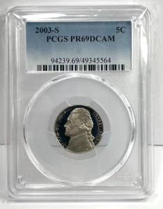 2003-S 5c Clad PCGS PR69DCAM Jefferson Nickel - Picture 1 of 4