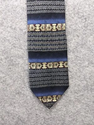 Corbata Bellini para hombre azul multicolor estampada seda Foto 1 de 4