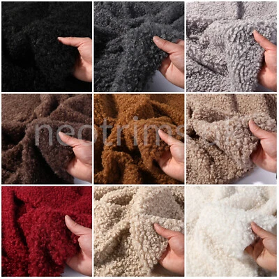 NEOTRIMS Pelz stoff Faux Schaf Wolle Lockig Schleife Boucle Plüsch Pelzig Vegan Material