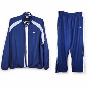 Vintage Adidas Track Suit XL Jacket Large Pants 3 Stripes Mesh Lined Climaproof - Picture 1 of 19