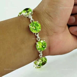Bracciale In Argento Sterling Con Pietra Ovale In Zirconia Cubica Di Dicembre - Foto 1 di 5