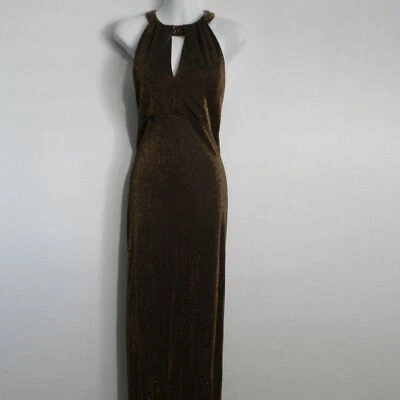 Alex Evenings Brillante Bronce Sin Mangas Maxi Vestido Ocasión Especial Foto 1 de 4