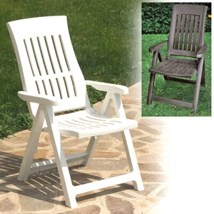 Outdoor Foldable Plastic Garden Chair Patio Furniture With Adjustable Back - Picture 1 of 18