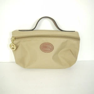 Longchamp Kosmetiktasche beige Nylon Reißverschluss oben Henkel - Bild 1 von 12