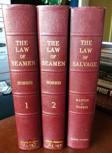 Law of Seamen Vols. 1 & 2 / Law of Salvage Martin Norris HC 1958 Maritime Law - Imagen 1 de 22