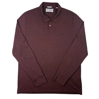Penguin Burgundy long sleeve slim fit polo shirt 2XL #0140 - Image 1 of 4