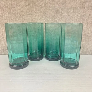 Vintage Anchor Hocking Trinkgläser getäfelte Becher Essex grün 4er Set 16 Unzen - Bild 1 von 8
