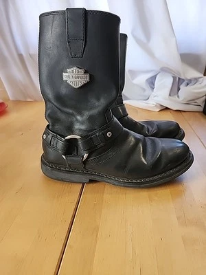 HARLEY-DAVIDSON Women's Size 7.5 M BLK D93114 Josh Zip Boots Triple Harness  EUC - Image 1 of 4