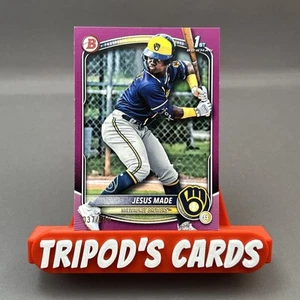 2025 Bowman 1st Jesus Made Fuschia Paper Prospects #37/299 Mil Brewers - Picture 1 of 6