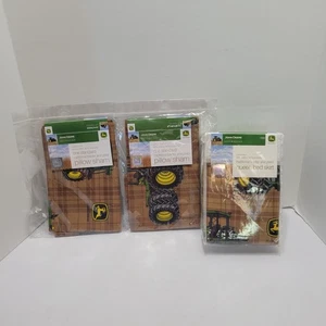 New Vintage 2010 John Deere Tractor: 2 Standard Pillow Shams & 1 Queen Bed Skirt - Picture 1 of 7