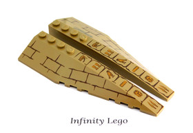 LEGO Dark Tan Wing 12 x 3 Rounded Left & Right Pharaoh's Pyramid(7327) 1 Pair