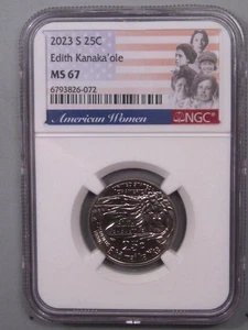 2023-s Clad Women's Quarter Edith Kanaka'ole NGC MS67. #48 - Picture 1 of 5