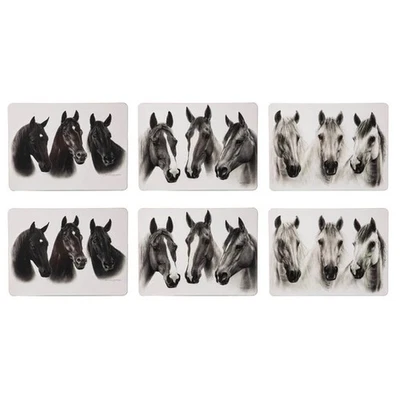 Ashdene Dining Kitchen Trio Horses Cork Back Placemats Set 6 - Image 1 of 3