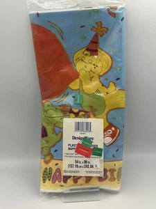Vintage 1990s Barney And Friends Plastic Tablecloth Birthday 54” X 96” Sealed - Picture 1 of 9