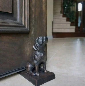 2 statuine fermaporta in ghisa cane cucciolo metallo scultura cuneo labrador  - Foto 1 di 12