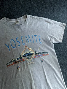 Vintage 90s Yosemite Graphic T-Shirt Wilderness Mountains Size Large Made In USA - Picture 1 of 11