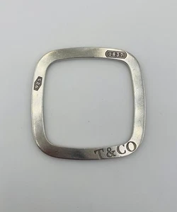 Tiffany & Co. Sterlingsilber 1837 flach quadratisch Kissenform Armreif Armband - Bild 1 von 6