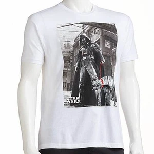 STAR WARS Darth Vader LEASHED Shirt FUNNY GRAPHIC TEE White STORM TROOPER NEW! - Picture 1 of 1