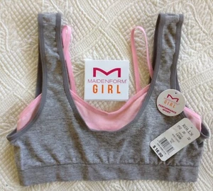 MAIDENFORM Girl’s Sport Bra Pink/Gray Size XL NWT - Picture 1 of 5