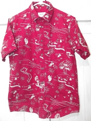 Altamont Vietnam 1969 Huey Army Military War Men's Sz M Red Shirt Button Up  - Image 1 of 4