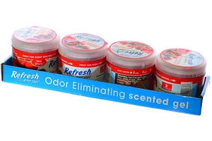 Gel profumato rinfrescante 4,5 oz deodorante per auto, casa e ufficio, molto ciliegia - confezione da 4 - Foto 1 di 3