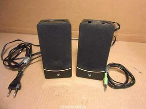 V7 A320V-E5 Value Speaker System Black 2.5W 3.5MM Schwarz Lautsprecher - Photo 1/3