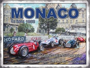 Monaco Grand Prix 1956 lscape large steel sign 400mm x 300mm (og) - Picture 1 of 1