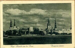 Latvia WW2 Vintage Riga Daugavas Ainava Postcard V.UPITIS TEVIJA #179