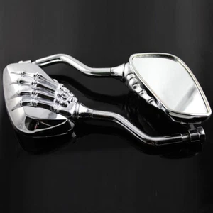 Motorcycle Mirror Skull Hand 1Pair Universal Accessories For Honda VTX1800T1 - Picture 1 of 8