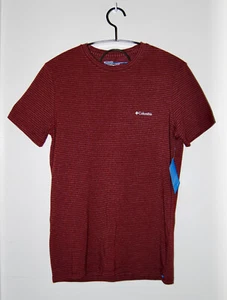 NWT Columbia Men's Brick Red Crewneck Striped SS T-Shirt sz M - Picture 1 of 9