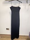 Vintage DKNY Maxi Length Dress, Blck Lace With Skin Coloured Lining 90s