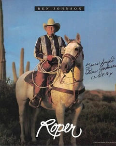 Ben Johnson Autographed Photo Reprint ROPER - Picture 1 of 1
