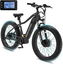 H&ZT 26" 1000W Electric E Bike Fat Tire Snow Mountain Bicycle Li-Battery 2 Motor