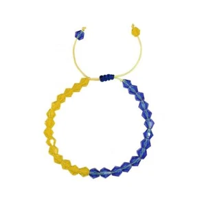 Ukraine Ukrainian Double Colours Bracelet Bead String Aid Wristband D4T6/ - Bild 1 von 13