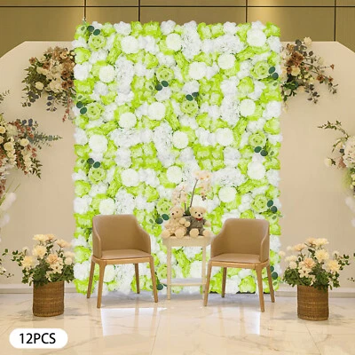 Artificial Flower Wall Panels - 12-Piece Silk Floral Decor 15x15 in - Image 1 of 4