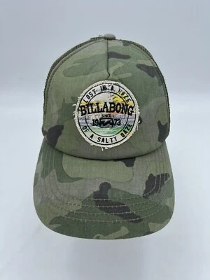 Винтажная бейсбольная кепка Billabong военный стиль настенный камуфляж бейсболка с сеткой б/у - Изображение 1 из 4