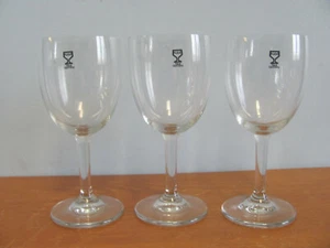 3 KOBE WEST GERMANY 6.75" TALL CLEAR GLASS STEMWARE WINE GLASSES WITH STICKERS - Picture 1 of 2