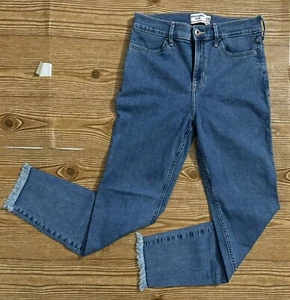 Abercrombie Kids High Rise Ankle Super Skinny Raw Hem Jean Girls Sz Slim 15/16 - Picture 1 of 12
