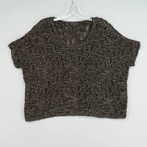 Eileen Fisher Bronze Sparkle Scoopneck Dolman Sleeve Box Top Size XS $238 EUC - Picture 1 of 15