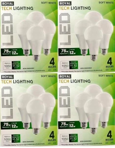 75Watt 16 LED Light Bulbs Soft White 1050 Lumen E26 screw base A19 Shape Frosted - Picture 1 of 8