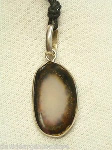 Ciondolo in ARGENTO 925 con AGATA naturale e girocollo - ciondolo pietra dura - - Picture 1 of 4